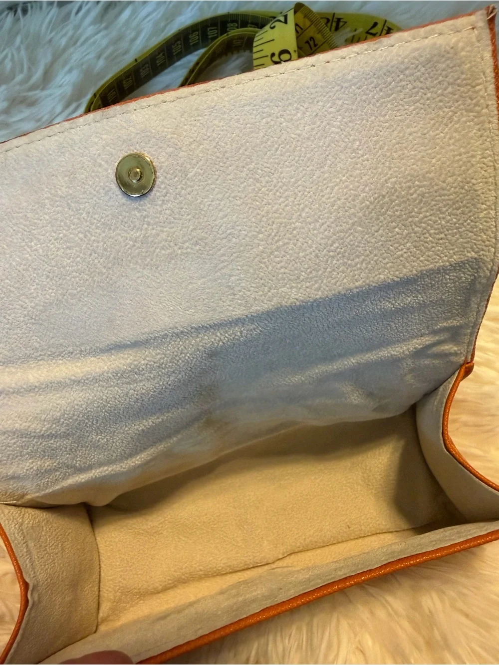 Tory Burch Sunglasses Case Orange Saffiano Leather with Gold Logo